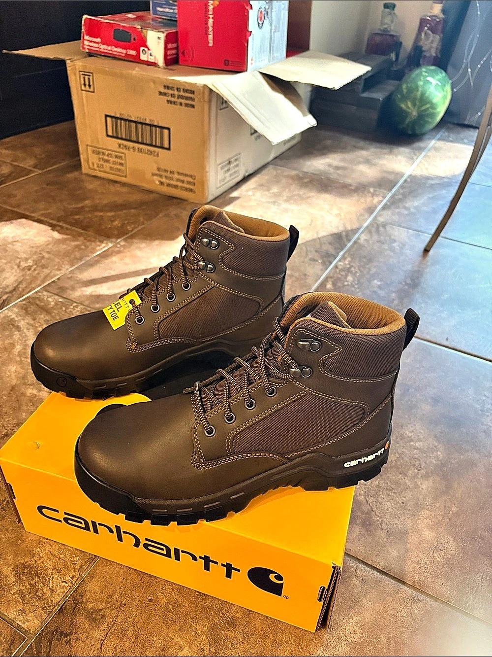 Carhartt Rugged Flex 6-Inch Steel Toe Work Boot Brown & Black US 10W